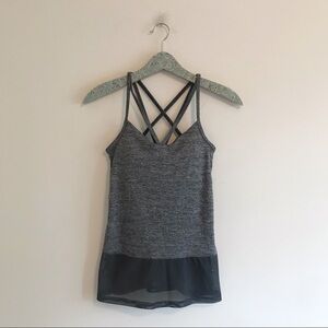 TLF | Gray Mesh Strappy Exercise Tank